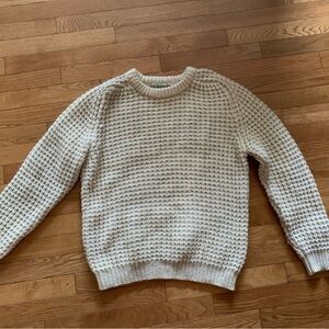 Vintage Handloomed 100% Wool Cream Knit Sweater